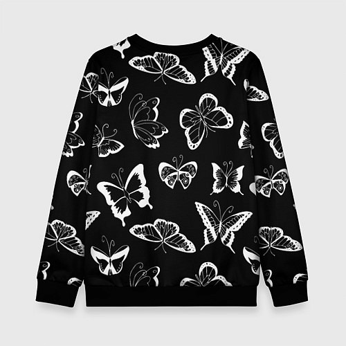 Детский свитшот Адель летящие бабочки / 3D-Черный – фото 2