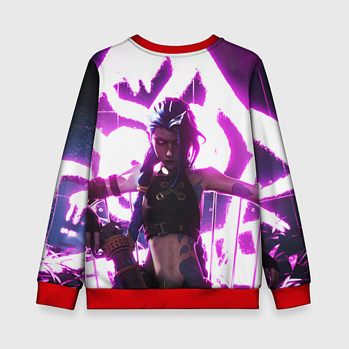 Детский свитшот Arcane League Of Legends JINX NEON / 3D-Красный – фото 2