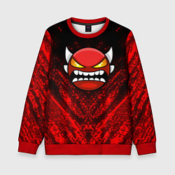 Свитшот детский Игра Геометри Дэш Geometry Dash Game, цвет: 3D-красный