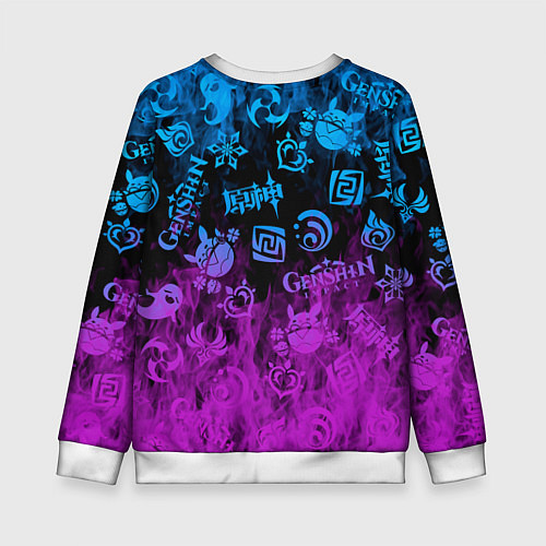 Детский свитшот Genshin Impact - Огонь / 3D-Белый – фото 2
