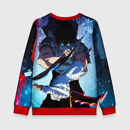 Детский свитшот Поднятие Уровня в одиночку Сон Джин Ву , SOLO LEVE / 3D-Красный – фото 2