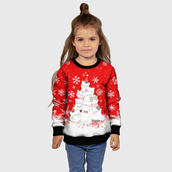 Свитшот детский КОТОЁЛКА на новый год, цвет: 3D-черный — фото 2
