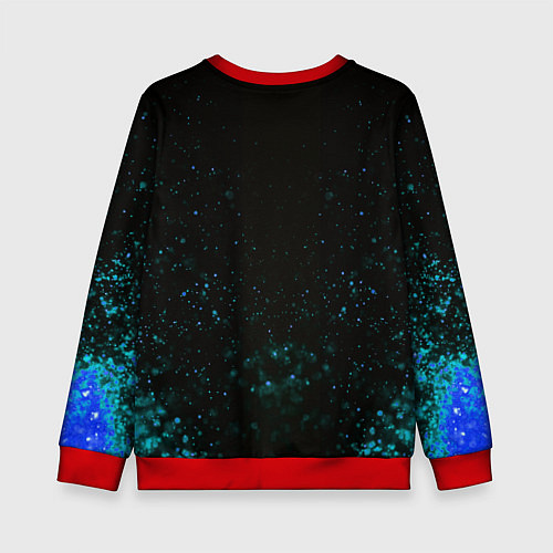 Детский свитшот Водяной голубой Тигр / 3D-Красный – фото 2