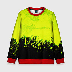 Свитшот детский НЕОНОВЫЕ БРЫЗГИ КРАСКИ, цвет: 3D-красный