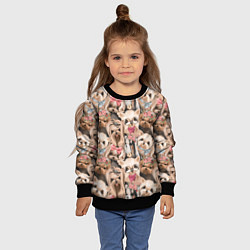 Свитшот детский Паттерн йорки, цвет: 3D-черный — фото 2