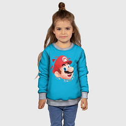 Свитшот детский Mario арт, цвет: 3D-меланж — фото 2