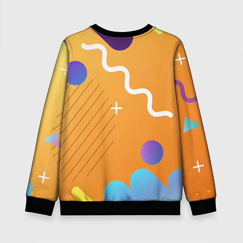 Детский свитшот Бабл квас Bubble kvass геометрический фон / 3D-Черный – фото 2