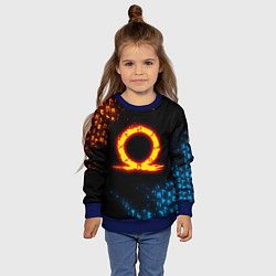 Свитшот детский GOD OF WAR CRATOS FIRE SYMBOL RUNE, цвет: 3D-синий — фото 2