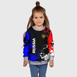 Свитшот детский Russia Брызги красок, цвет: 3D-меланж — фото 2