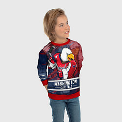 Свитшот детский Вашингтон Кэпиталз Washington Capitals, цвет: 3D-красный — фото 2