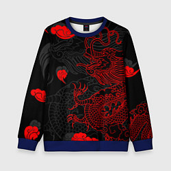 Свитшот детский Дракон Китайский дракон, цвет: 3D-синий