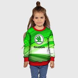 Свитшот детский Skoda texture, цвет: 3D-красный — фото 2