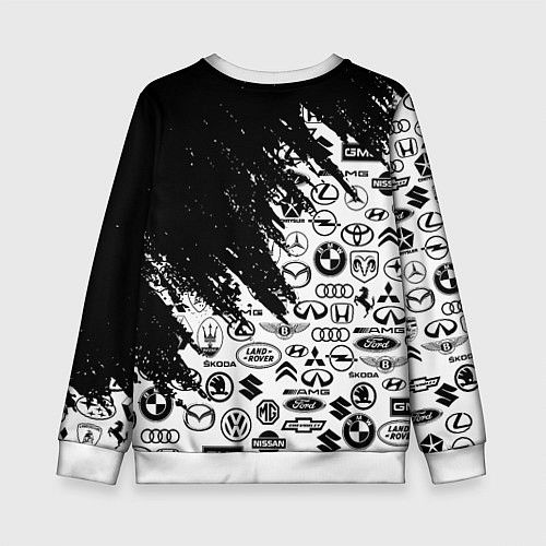 Детский свитшот Subaru - Паттерн логотипов авто / 3D-Белый – фото 2