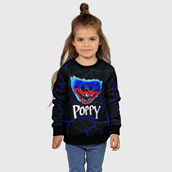 Свитшот детский Хагги Вагги Плейтайм Синяя Лава Трещины, цвет: 3D-черный — фото 2