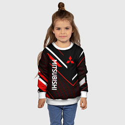 Свитшот детский Митсубиси, Mitsubishi Спорт, цвет: 3D-белый — фото 2