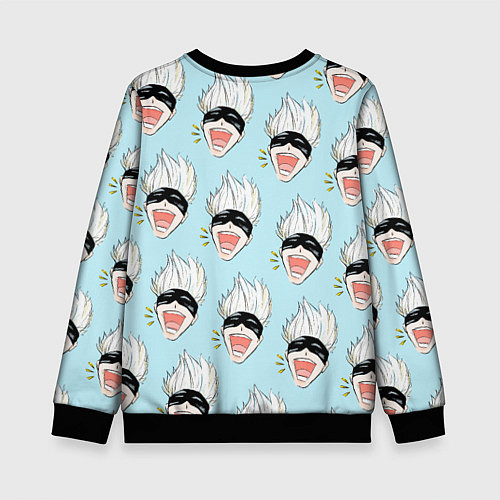 Детский свитшот Узор с Сатору / 3D-Черный – фото 2