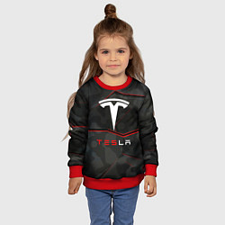 Свитшот детский Tesla Sport Logo, цвет: 3D-красный — фото 2