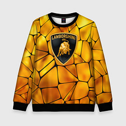 Свитшот детский Lamborghini Gold плиты, цвет: 3D-черный