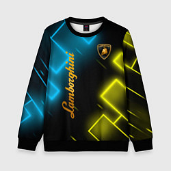Свитшот детский Lamborghini - Неоновые фигуры, цвет: 3D-черный