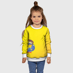 Свитшот детский Девочка из Советского Атласа Мир, цвет: 3D-белый — фото 2