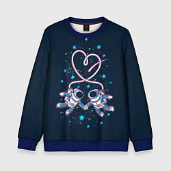 Свитшот детский Космическая любовь Cosmic love, цвет: 3D-синий