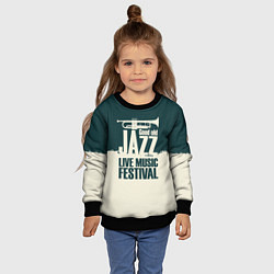 Свитшот детский Джаз Живая Музыка, цвет: 3D-черный — фото 2