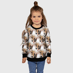 Свитшот детский Маленький котенок паттерн, цвет: 3D-черный — фото 2