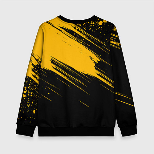 Детский свитшот Black and yellow grunge / 3D-Черный – фото 2