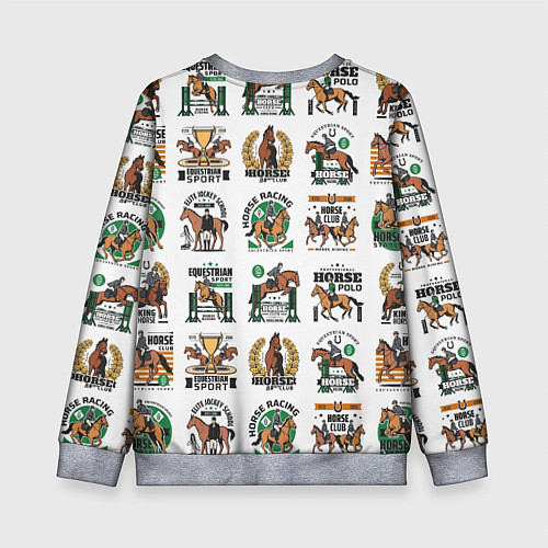 Детский свитшот Конный спорт Паттерн / 3D-Меланж – фото 2