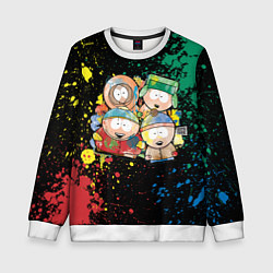 Свитшот детский Мультфильм Южный парк персонажи South Park, цвет: 3D-белый