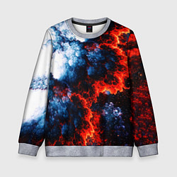 Свитшот детский 3D ЯДЕРНЫЙ КОСМИЧЕСКИЙ ВЗРЫВ ОГОНЬ, цвет: 3D-меланж