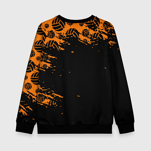 Детский свитшот KARASUNO HIGH SCHOOL ОРАНЖЕВАЯ / 3D-Черный – фото 2