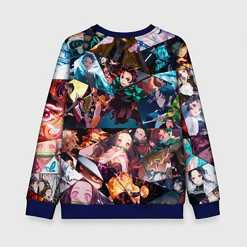 Детский свитшот Kimetsu no aiba Все персонажи / 3D-Синий – фото 2