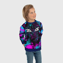 Свитшот детский ГЛАЗА АКАЗЫ ГЛИТЧ, цвет: 3D-синий — фото 2