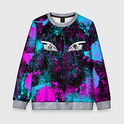 Свитшот детский ГЛАЗА АКАЗЫ ГЛИТЧ, цвет: 3D-меланж