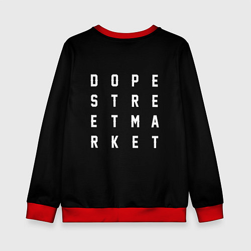 Детский свитшот Узор Black Jorman Air Dope Street Market / 3D-Красный – фото 2