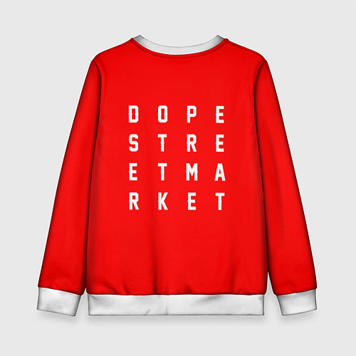 Детский свитшот Узор Red Rollister Dope Street Market / 3D-Белый – фото 2