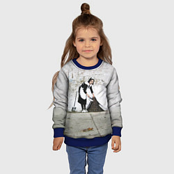 Свитшот детский Banksy - Бэнкси уборщица, цвет: 3D-синий — фото 2