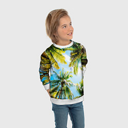 Свитшот детский Пальмы под солнцем, цвет: 3D-белый — фото 2