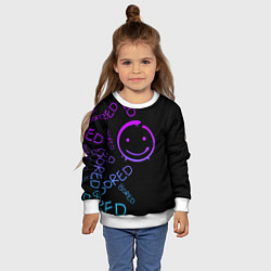 Свитшот детский Neon Bored Half pattern, цвет: 3D-белый — фото 2