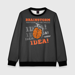 Свитшот детский Мозговой Штурм Brainstorm, цвет: 3D-черный