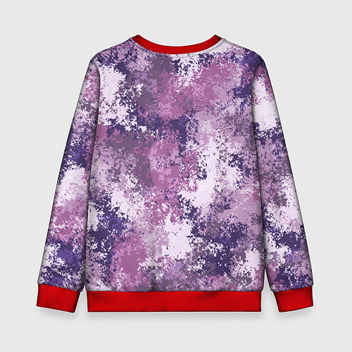 Детский свитшот Спортивный камуфляж Пикси - Лаванда / 3D-Красный – фото 2