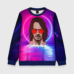 Свитшот детский Джонни Киберпанк2077 Cyberpunk2077, цвет: 3D-синий