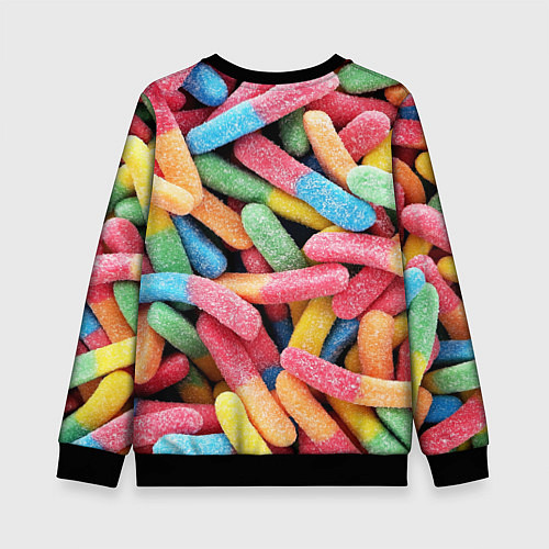 Детский свитшот Мармеладные червячки / 3D-Черный – фото 2