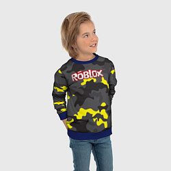 Свитшот детский Roblox Камуфляж Жёлто-Серый, цвет: 3D-синий — фото 2