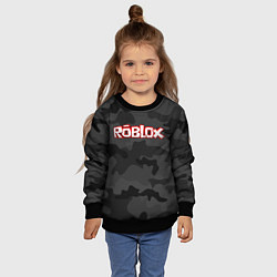 Свитшот детский Roblox Камуфляж Тёмные Воды, цвет: 3D-черный — фото 2