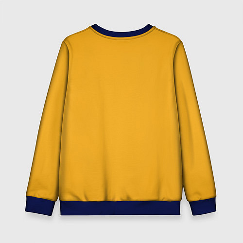 Детский свитшот Очаровательный котик в плоском стиле в ярких цвета / 3D-Синий – фото 2