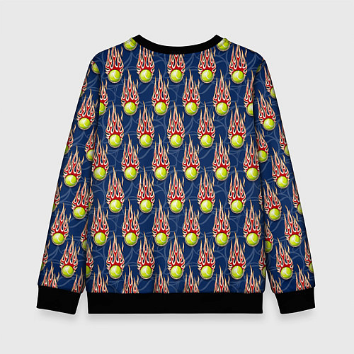 Детский свитшот Теннисные мячики в огне / 3D-Черный – фото 2