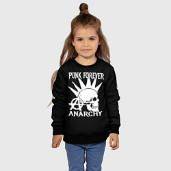 Свитшот детский PUNK FOREVER ANARCHY, цвет: 3D-черный — фото 2