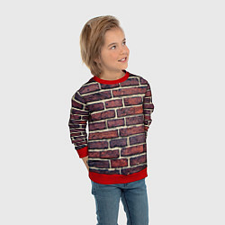 Свитшот детский Brick Wall, цвет: 3D-красный — фото 2